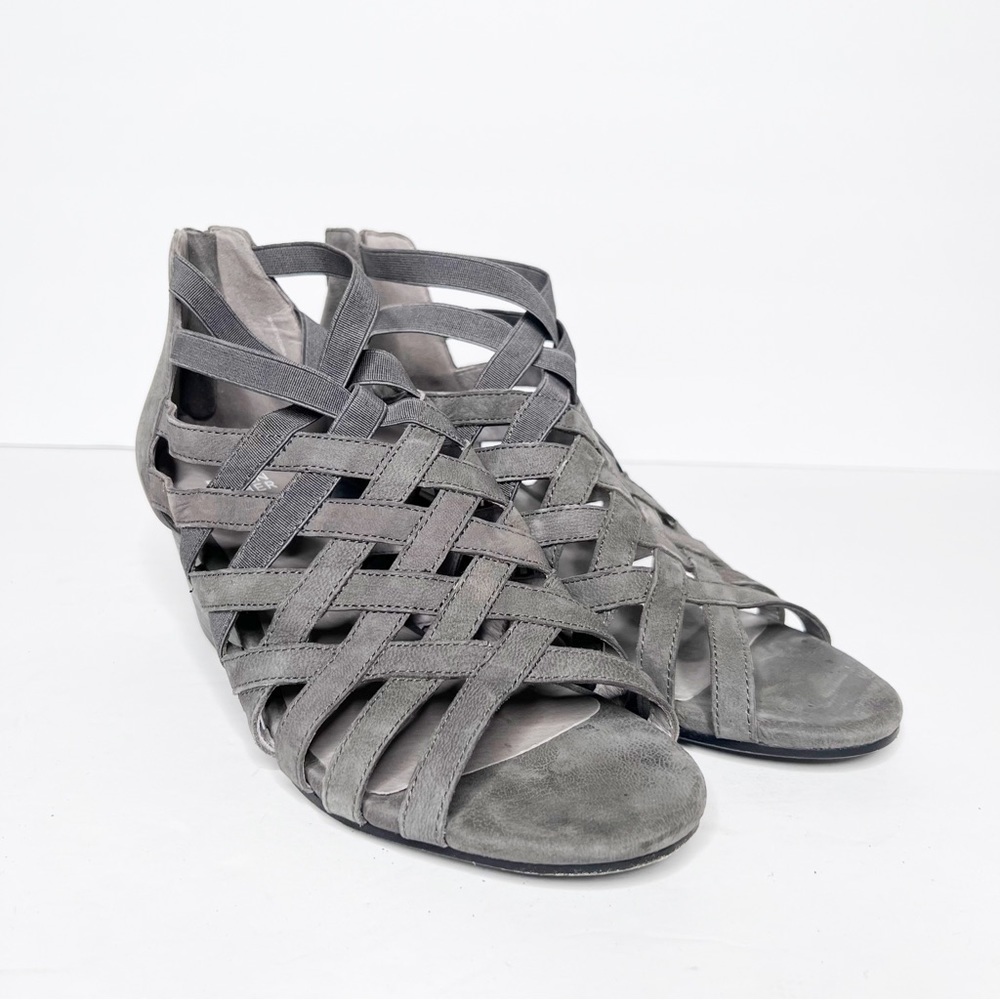 Eileen Fisher Oodle Caged Leather Sandal Size 9 Women’s Gray